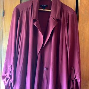 Torrid size 2 Sheer trench coat, beautiful brick color